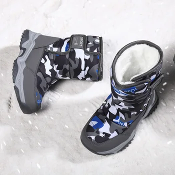 החורף לילדים נעלי בנות מגפי שלג ספורט אופנה עור חדש לילדים בני נעלי מגפי ילדים מגפי שלג נעלי ספורט לבנים
